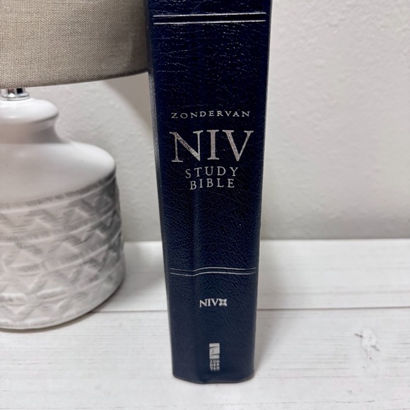 NIV Zondervan Study Bible Blue Bonded Leather Large Print 2002 - Picture 1 of 10